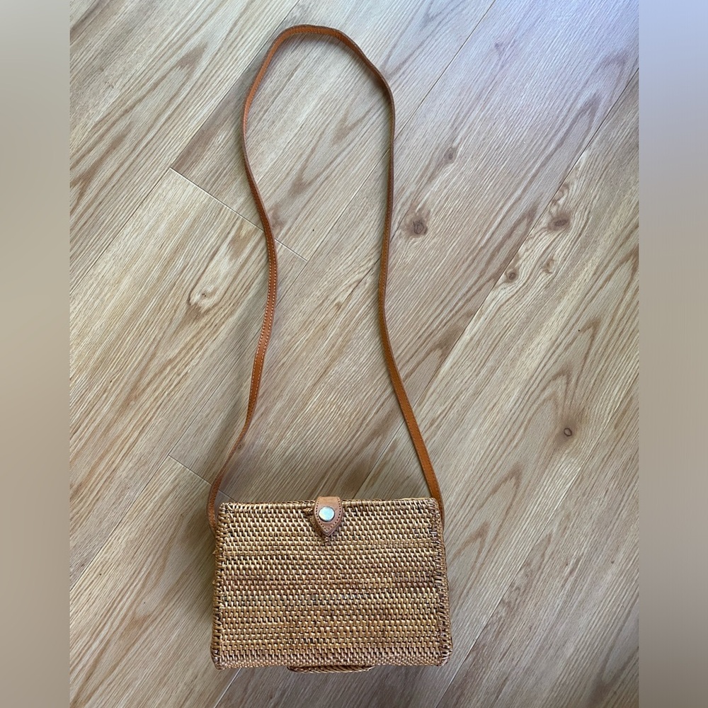 Rattan Wicker Crossbody Purse
